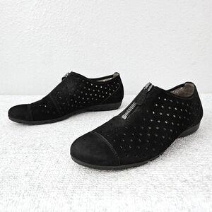 GABOR Perforated Loafers Black Nubuck Hovercraft Booties